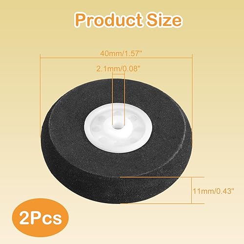 Miniatura 2 de MroMax - 2 ruedas de espuma de repuesto para modelo RC, color blanco y negro, 0.984in de diámetro