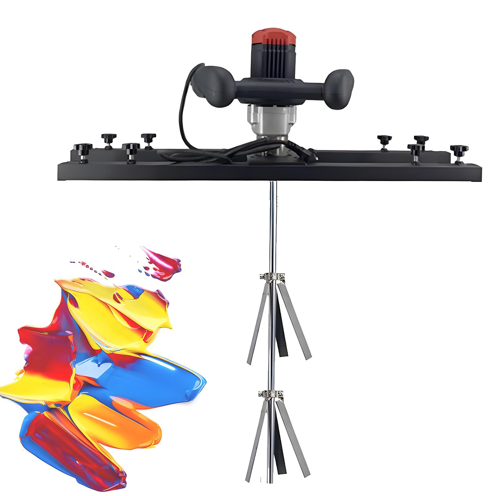 GUTYGIO Paint Stirring Machine,Electric Tank Mixer Machine,IBC Paint Mixer,Handheld Mud Mixer,with Support Hanger,Folding Propeller,for Ink Dissolver Agitator A