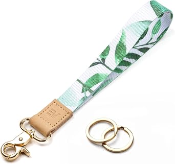 Keychain Lanyard for Keys, Wristlet Key Chain for Women, Key Holder Lanyards with 2 keyrings