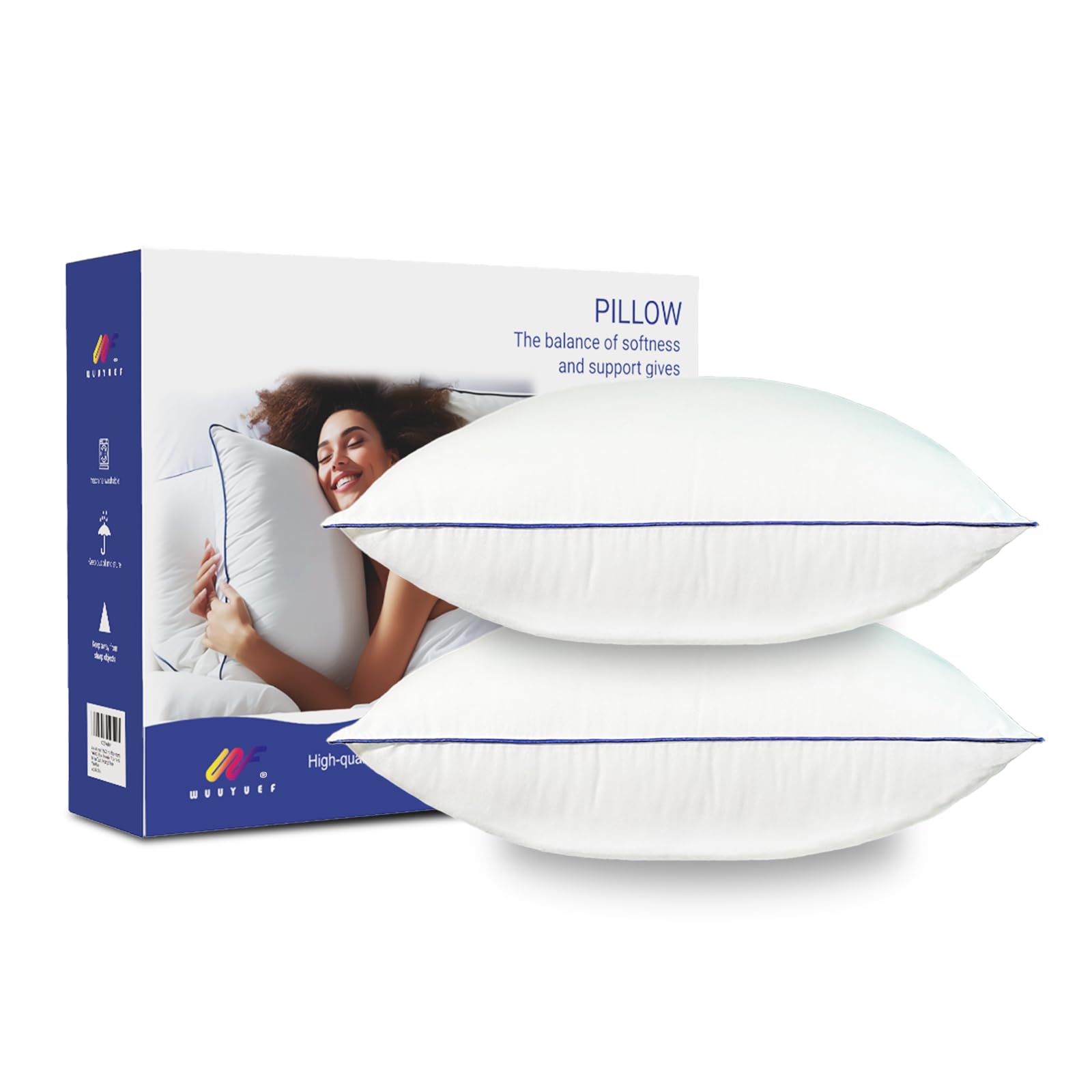 Photo 1 of Wuuyuef 20x20 Pillow Inserts Set of 2 – Soft Hypoallergenic Square Pillow Inserts, Oeko-TEX Certified Virgin Fiber Filling, Machine Washable