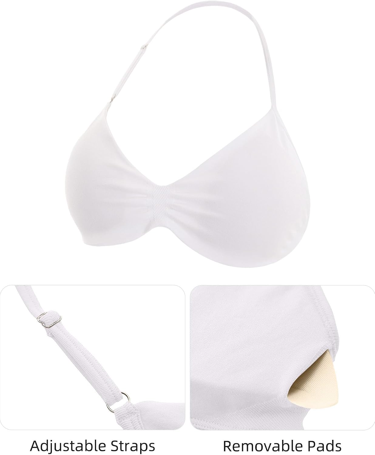 UG Active 2 Pack Halter Yoga Bras for Women Backless Sports Bra Spaghetti Straps Workout Gym Bras with Removable Pads