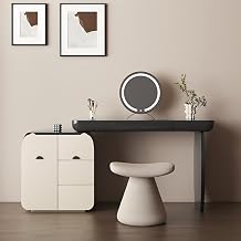 Modern Vanities 48inch, Cute Dressing Table Includes Makeup Mirror, Storage Side Cabinet and Makeup Stools for Bedroom or Dressing Room, Multiple Storage Areas, Solid Wood Vanities