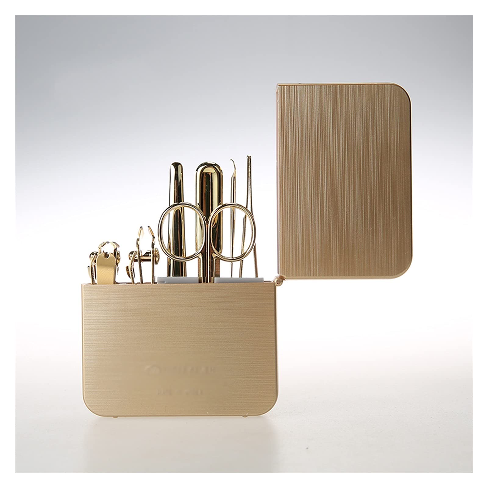 Juego de cortaúñas Cortaúñas, cortaúñas profesionales, herramientas for el cuidado de las uñas, kit de pedicura de acero inoxidable 7 en 1 con estuche de viaje portátil (oro/plata) Herramientas de ped