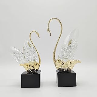 かわいい 白鳥 F ガラス 置物 クリスタル スワンの像 小さな動物の彫刻 アート 動物 オブジェ 装飾 置き物 ホームデコレーション オフィス用 コレクター用 タイプ2 誕生日プレゼント インテリア雑貨 ギフト