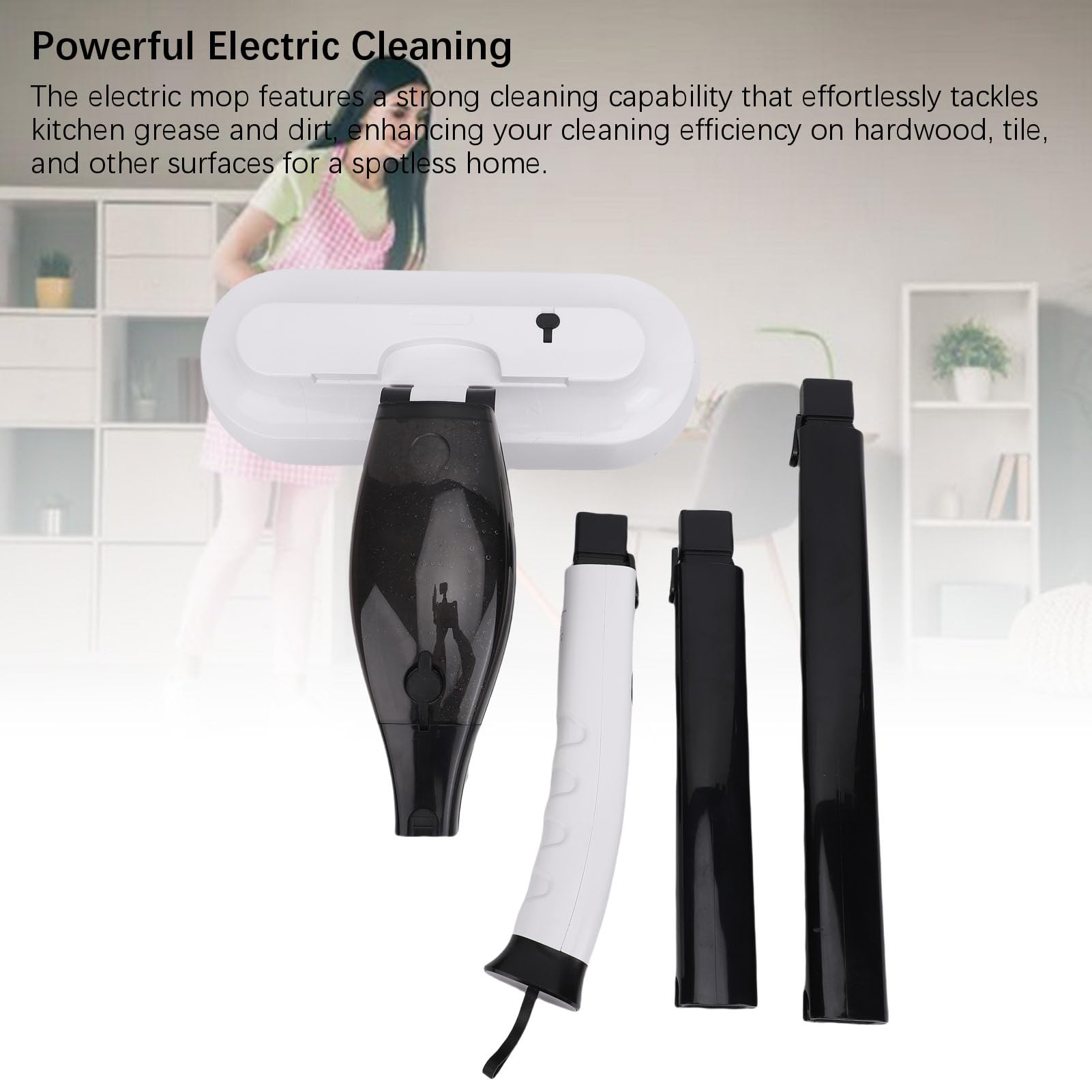 HEEPDD Lavapavimenti Elettrico 2 in 1, Materiale ABS, Detergente Automatico per Pavimenti in Legno, Strumento di Pulizia Portatile Senza Fili, Prodotti per la Pulizia