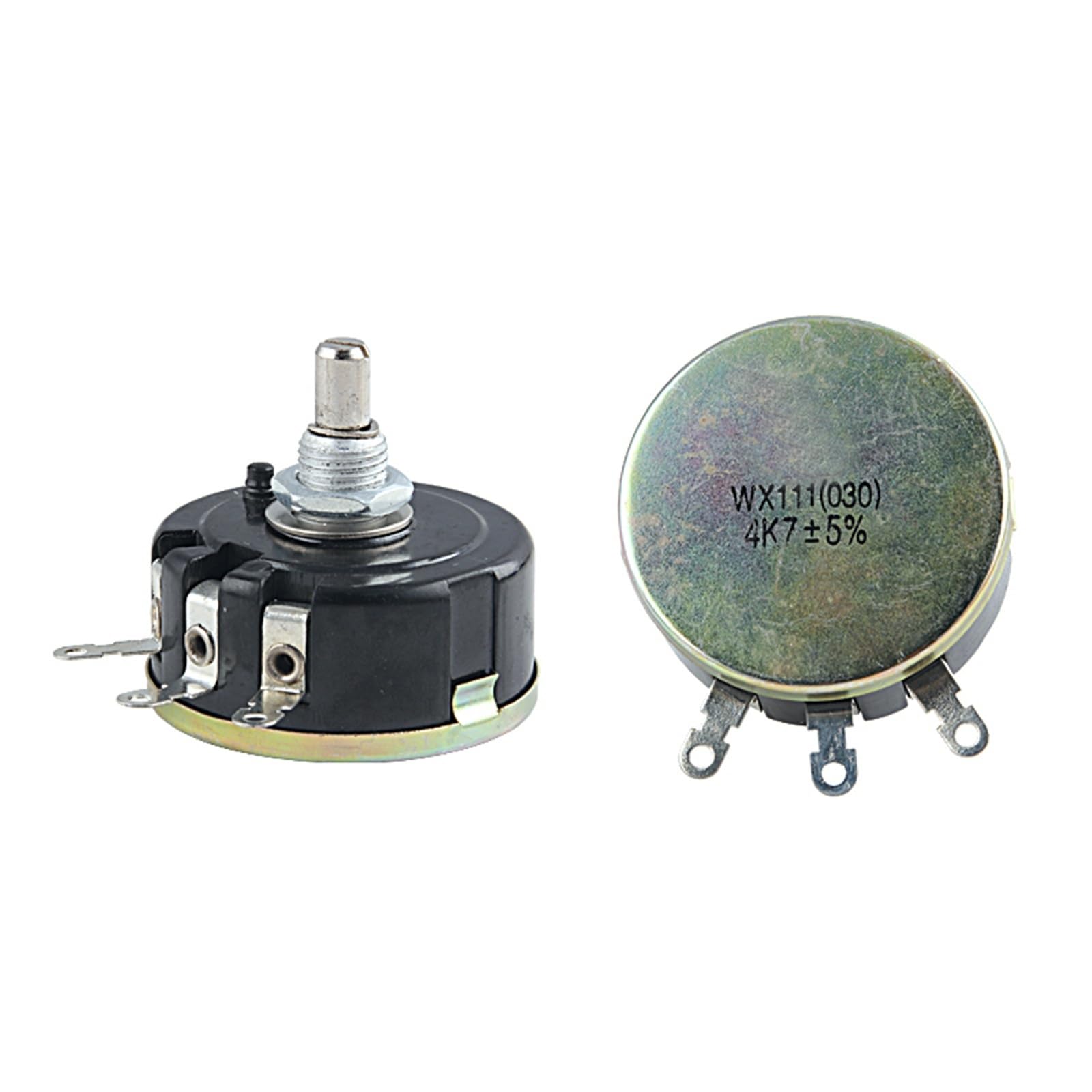 potenziometro a filo avvolto, Potenziometro a filo avvolto WX111 5 W, resistenza 22-47 K, tolleranza ± 5%, nero, modello WX111-1 pz