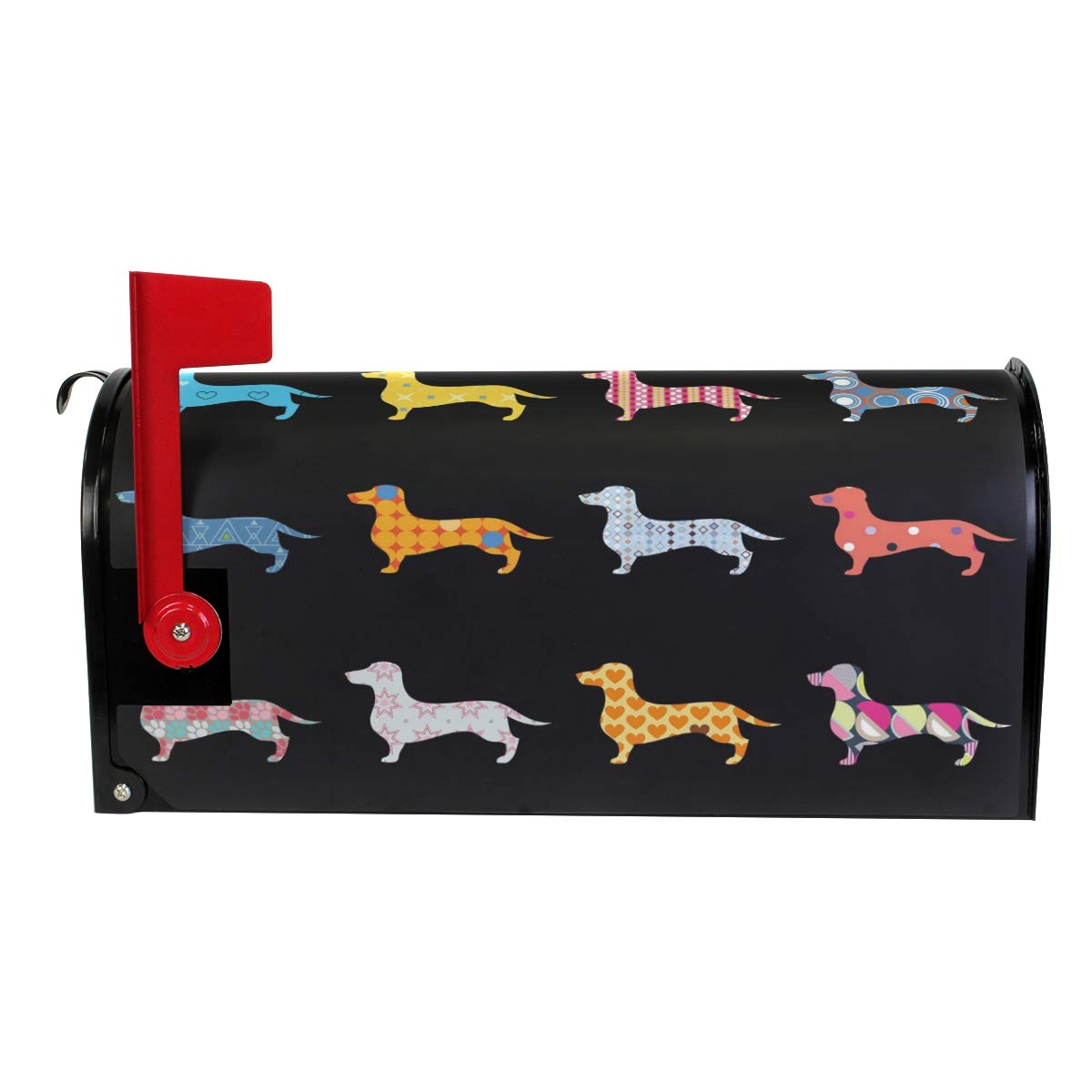 WOOR Decorative Dogs Dachshund Magnetic Mailbox Cover MailWraps Garden Yard Home Decor for Outside Oversized-25.5