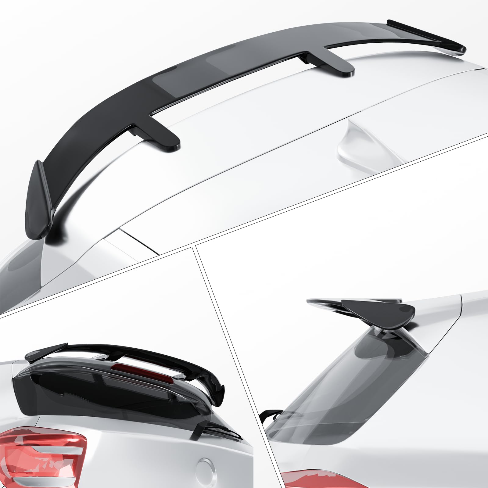 131CM Auto Heckspoiler Kompatibel mit den Meisten Schrägheck/SUV/Kombi,Heckspoiler Universal Auto Schwarz Glanz, Einfache Installation
