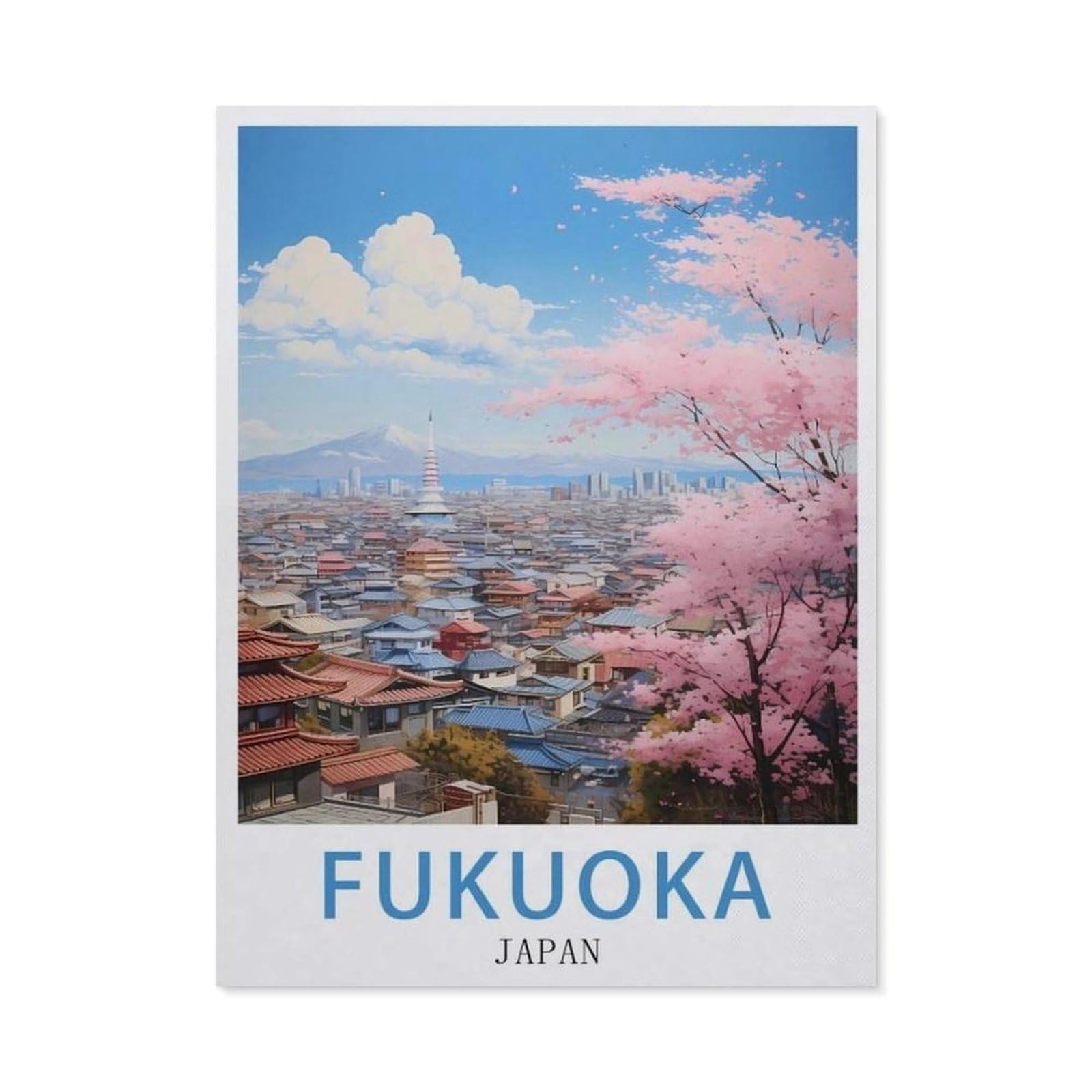Funny Bathroom Wall Decor Signs，Fukuoka Japan(20x30cm）
