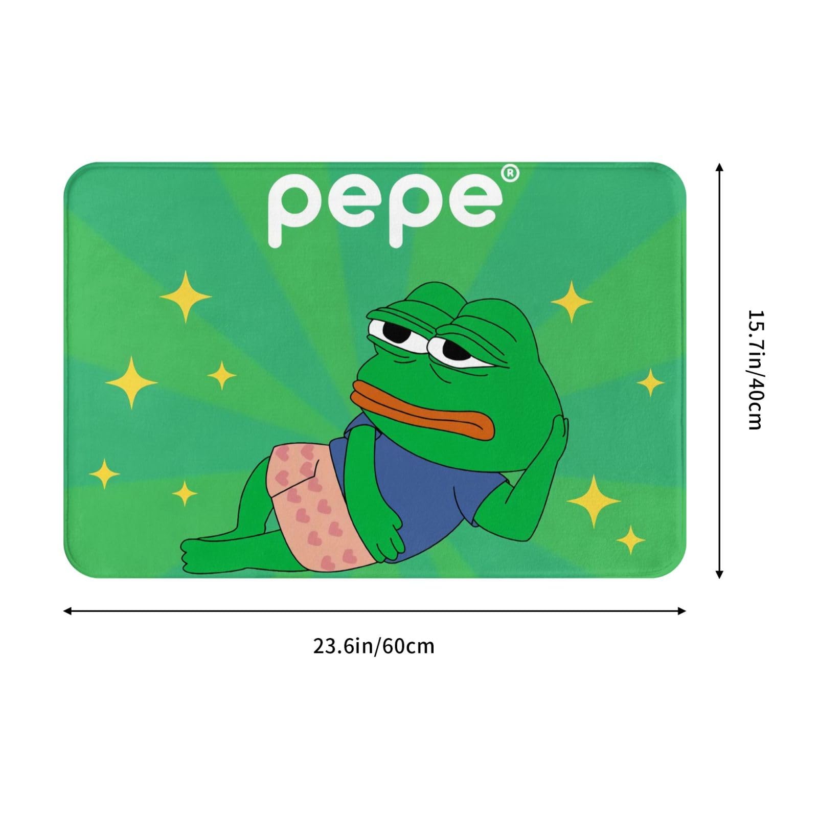 Amazon | カエルのペペ 玄関マット カーペット 室内 屋外 バスマット