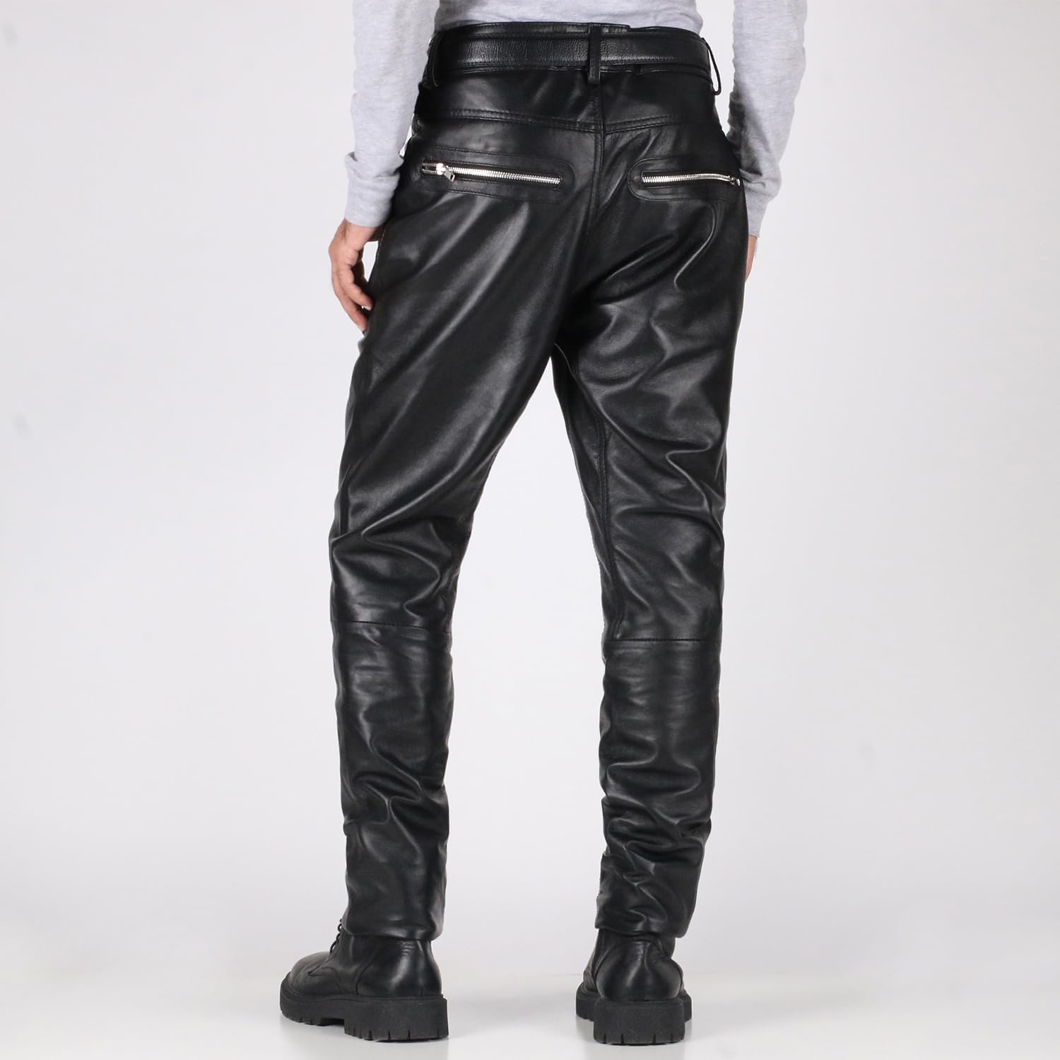 Laverapelle Men's Genuine Lambskin Leather Pants (Black, Biker Pants) - 1804002 - Image 2