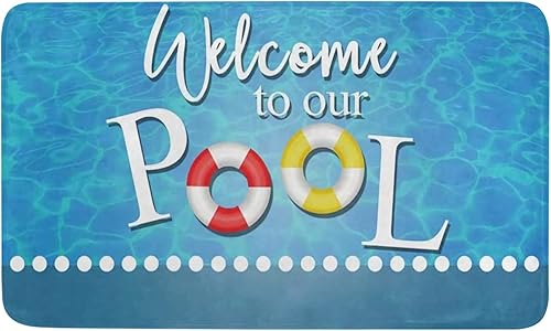 Felpudo decorativo para puerta de barro para interiores y exteriores, tapete de entrada para jardín, cocina, 23.6 x 15.7 pulgadas