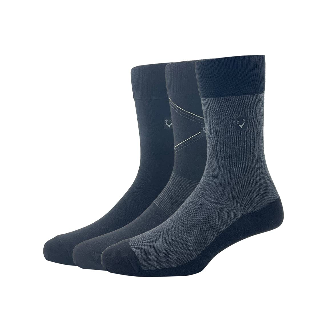 allen solly Men'S Cotton Full Length Socks (Pack Of 3) - Black-picture-53