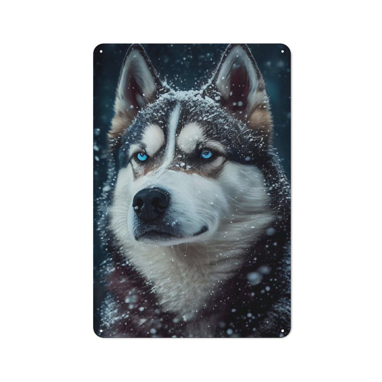 Junmoney Husky Portrait For Garden Room Or Summerhouse, Retro Metal Sign 30X20cm, For Metal Sign Collectors, For Vintage Wall Decor Fans