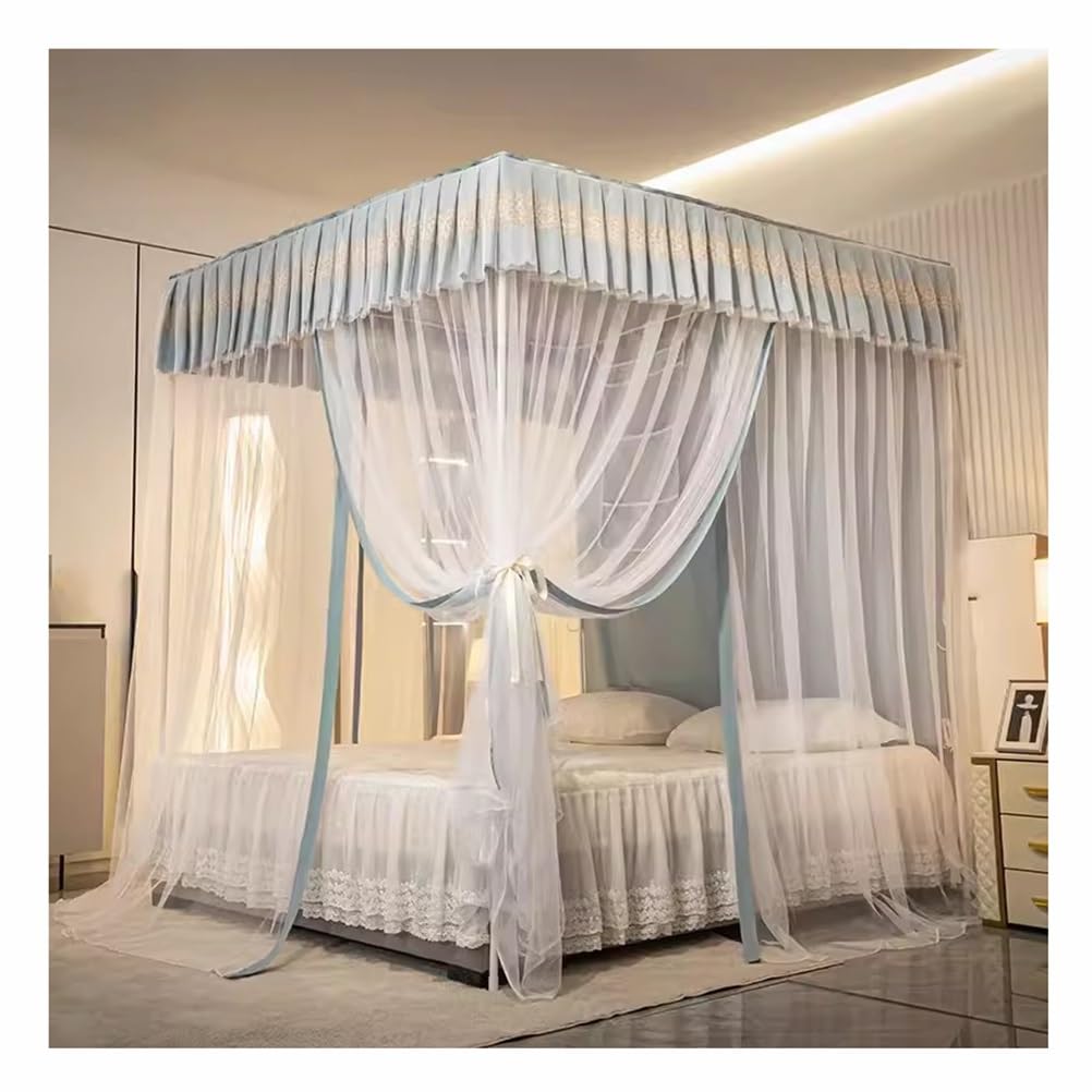 GJMSSMY bed tent，Grey Bed Canopy Mosquito net, Soft and Bed Canopy for Room Tent Canopy Dreamy Mosquito Net Bedding (Color : Single Layer, Size : 200X220x200CM)