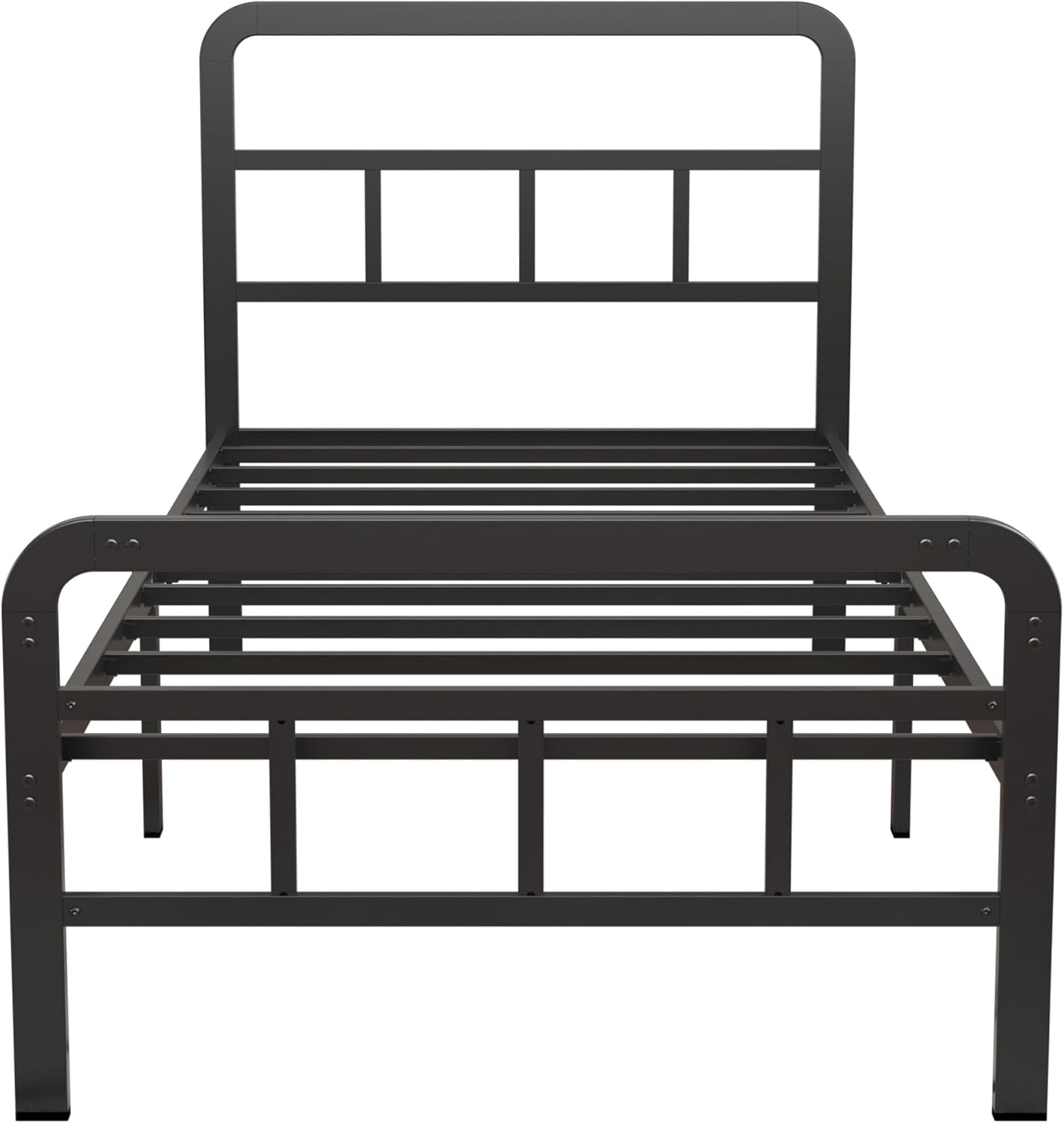 Twin XL Bed Frame with Headboard and Footboard 14 Inch, XL Twin Platform Bed Frame with Strong Metal Slats Support, Under-Bed Storage, Noise Free, Easy Assembly, Black - Image 8