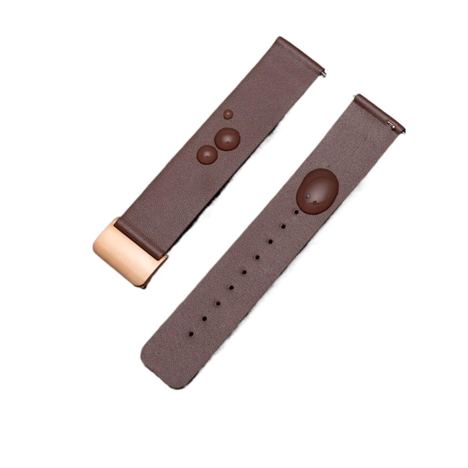 Negocios Deportes Cuero Silicona Hombres y Mujeres Accesorios al Aire Libre Compatible con Huawei B5 B6 B7 B3 B2 Reemplazo de Correa de Reloj 16 18 20 mm(Brown-Rose,16mm)