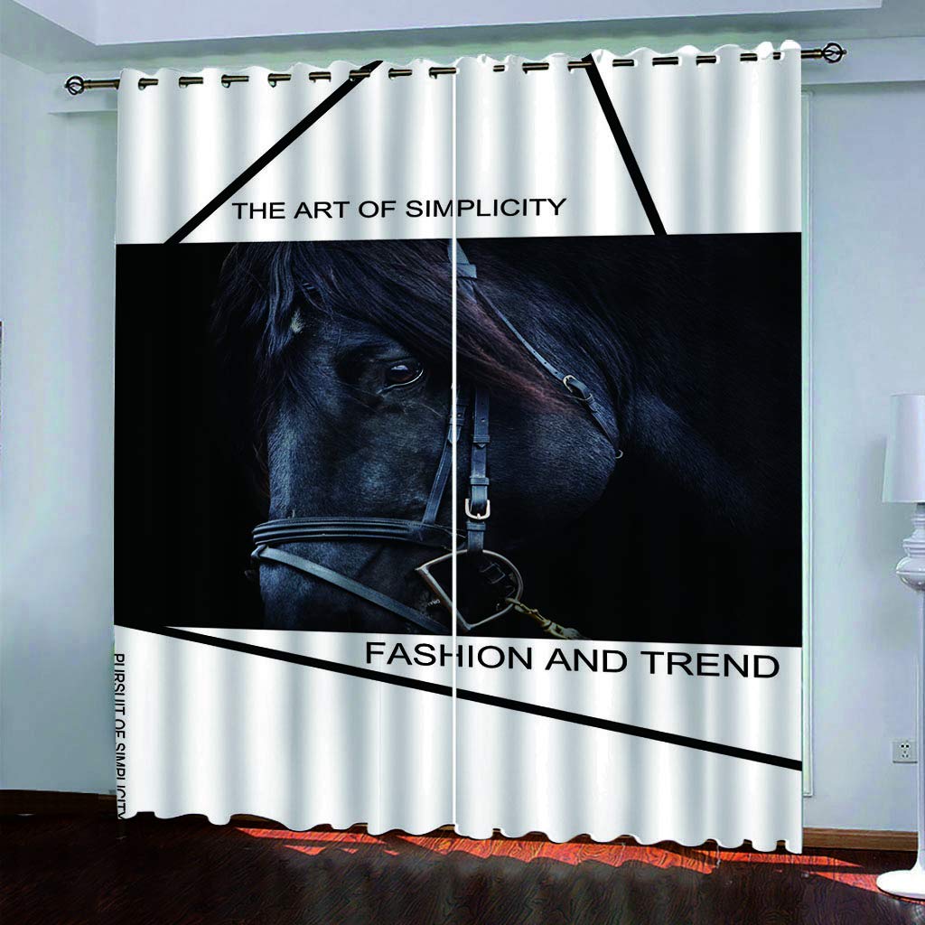 Rideaux isolants anti chaleur contre la lumière du jour oeillets motif cheval