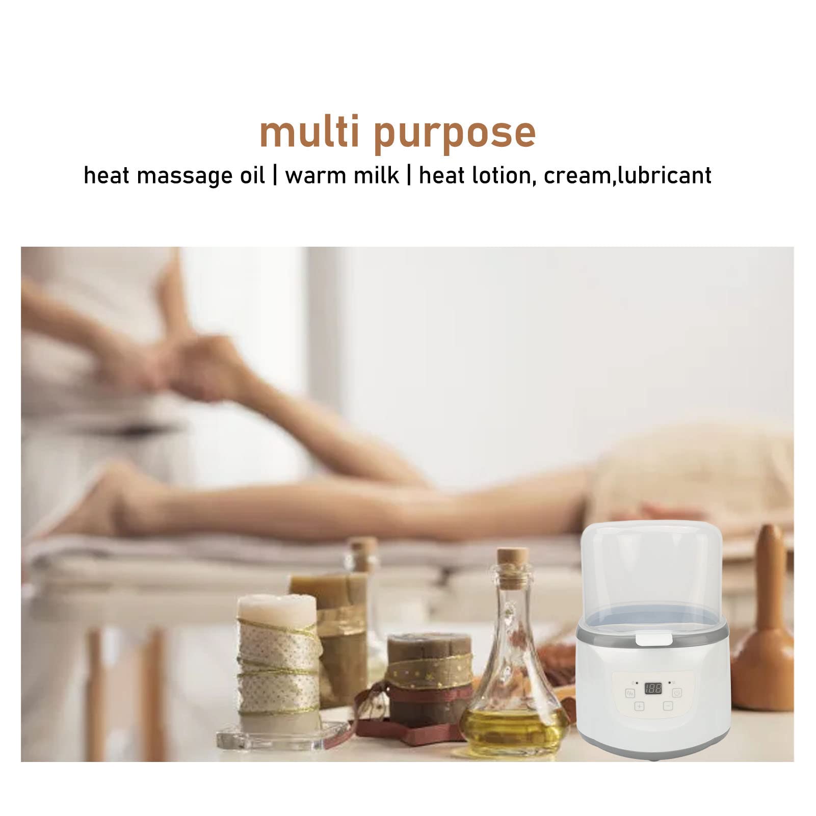 Scaldaolio Massaggio 4 in 1, Riscaldatore per Lozione per la Casa per il Riscaldamento dei Massaggi della SPA del Salone, Riscaldatore per Lozione per la Crema per il Corpo, (Spina UE 220V)