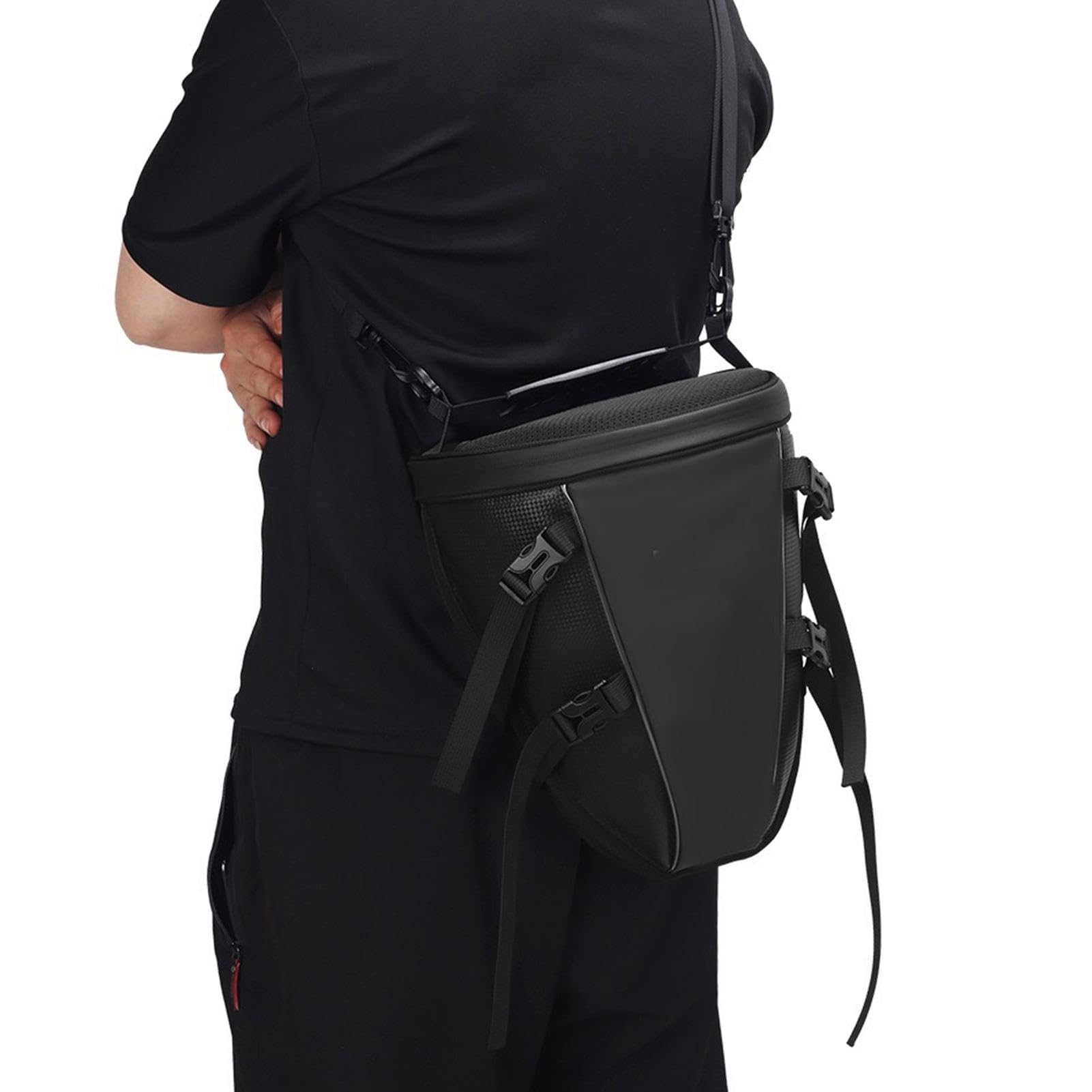 मोटरसाइकिल की पिछली सीट के लिए सैडल बैग – बाइक के सामान को रखने के लिए वाटर-रेज़िस्टेंट PU लेदर टेल बैग