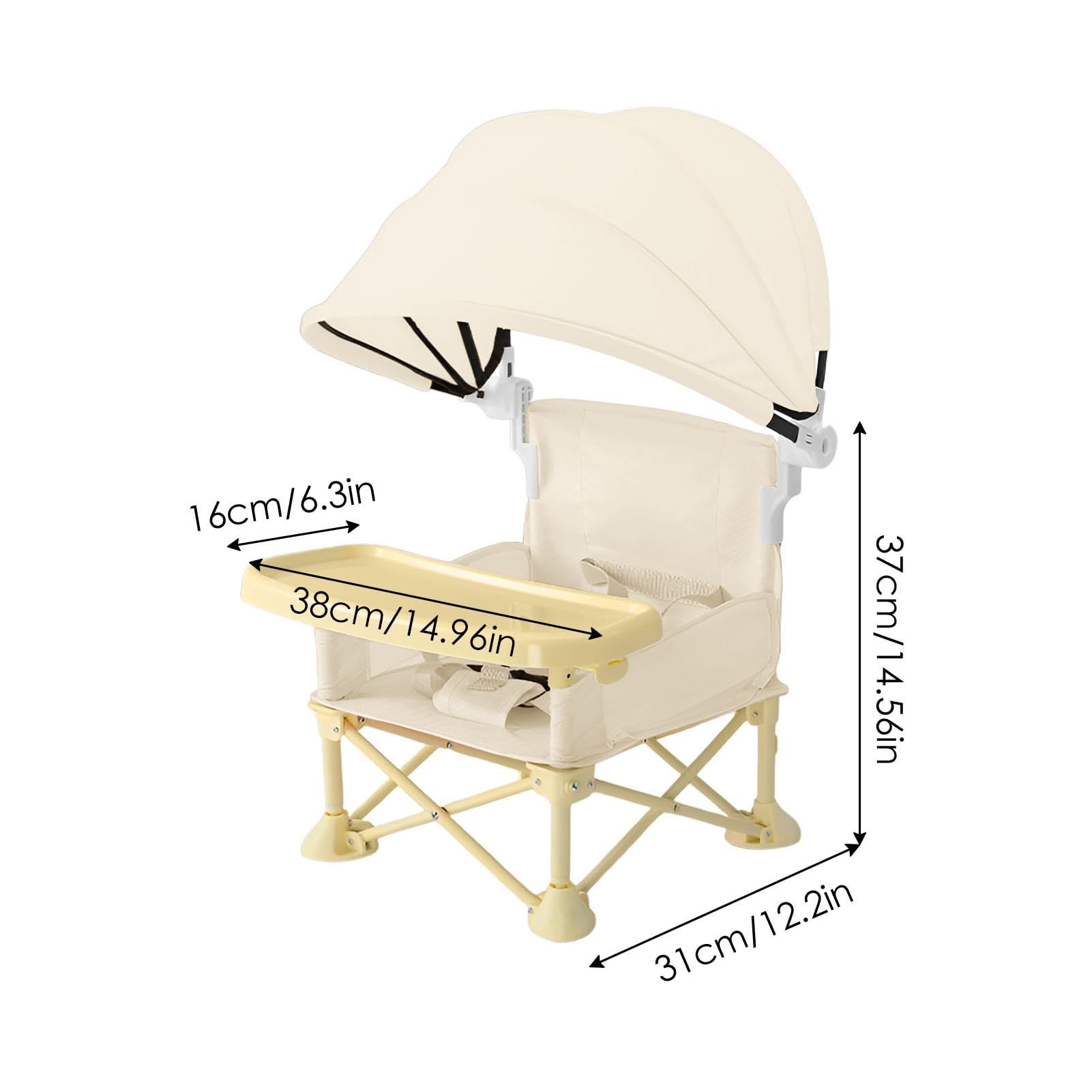 Chaise Haute De Voyage Pour Bébé Pliable Avec Plateau Et Auvent - Siège Rehausseur Portable
