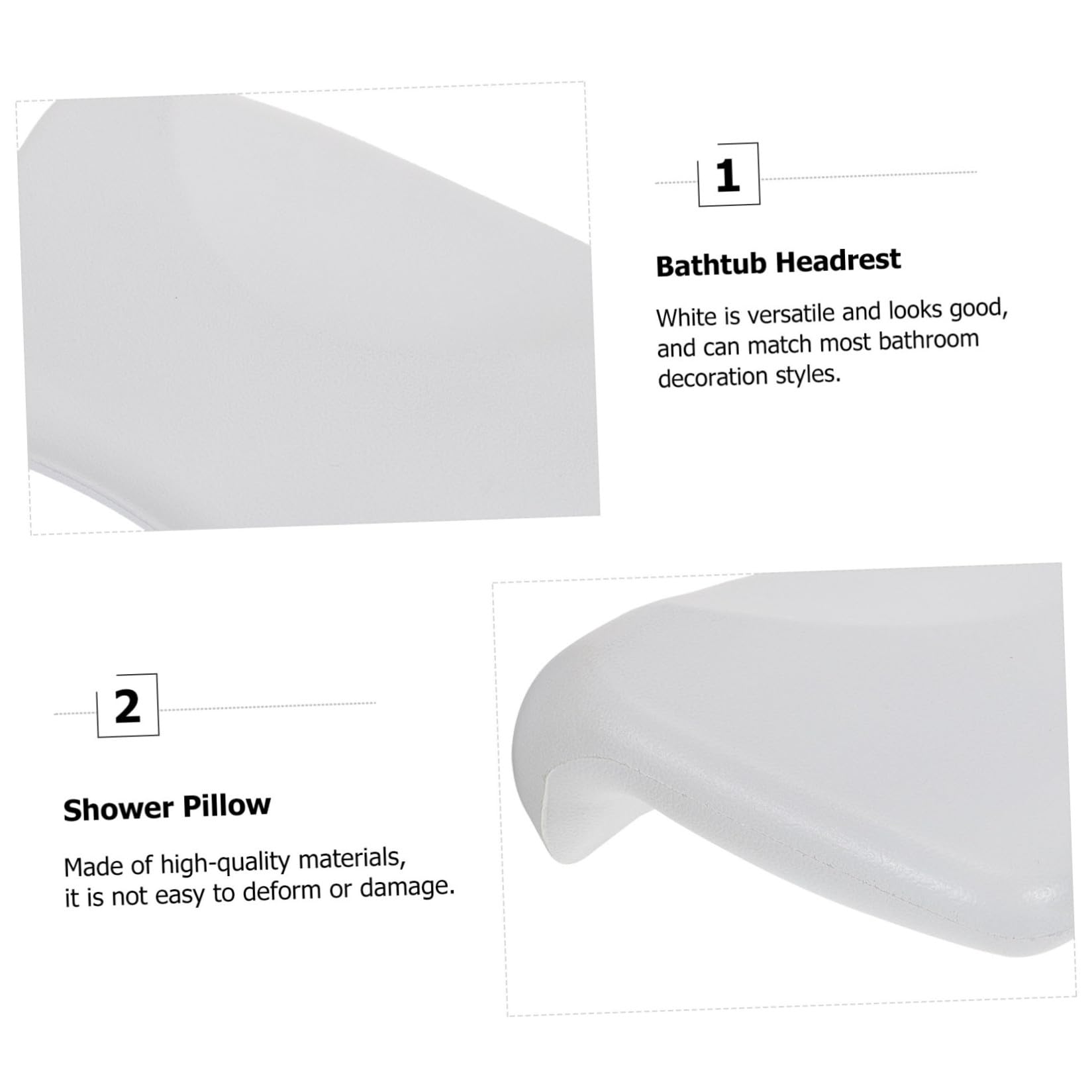FRCOLOR Cuscino da Bagno Ventose Antiscivolo Morbido e Confortevole in Pu Bianco per Famiglia e Saloni di Bellezza
