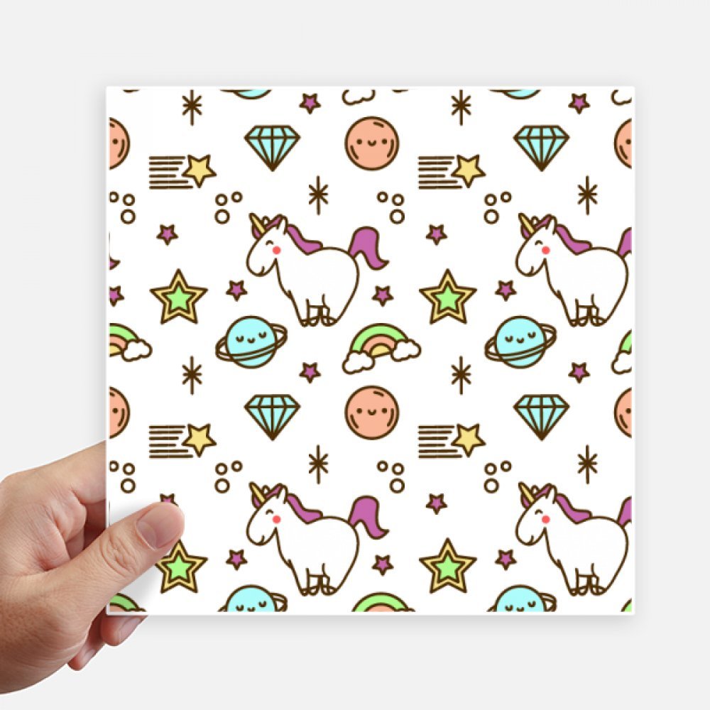 Stickers de unicornios con diseño de diamantes y estrellas bonitas pack de 4 unidades