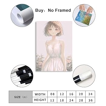 アニメキャラクター　アクリル板　女子高生　女子中学生　サイン付き　壁飾り　希少 Amazon.co.jp: かわいい女の子アニメポスター、高精細壁画