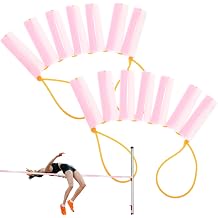 2Pack Elastic Krossband Crossbar,13Ft High Jump Training Equipment,Foldable Gymnastics Bar,Long High Jumping Bungee Elastic Crossbar,Pole Vault Training Jump Bands for High Jump Practice