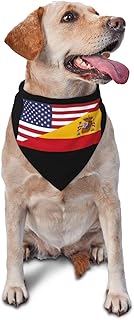 US-Spain Friendship Flag Triangle Dog Bandana Scarf Accessories for Pet Bibs