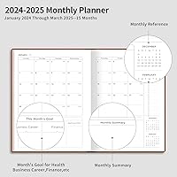 Vista 3 de RETTACY Agenda 2024 – Calendario 2024 – Agenda 2024-2025 diaria, semanal y mensual, enero 2024 – marzo 2025, papel premium sin ácidos de 3.53 oz/m²