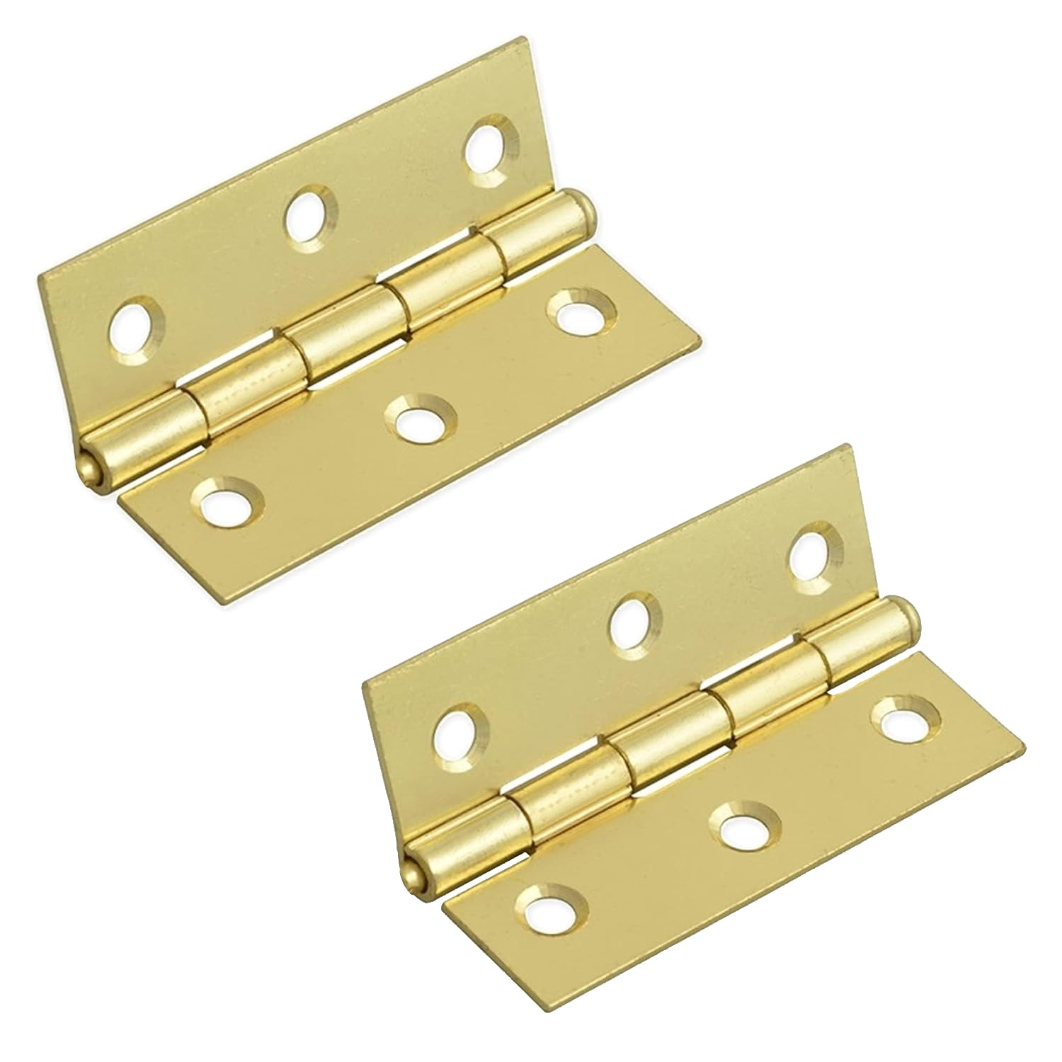 Solid Brass Butt Hinges 75 mm 3 Inch Door Hinges Internal Cupboard Cabinet Hinges Polished Brass Finish Pack of 2