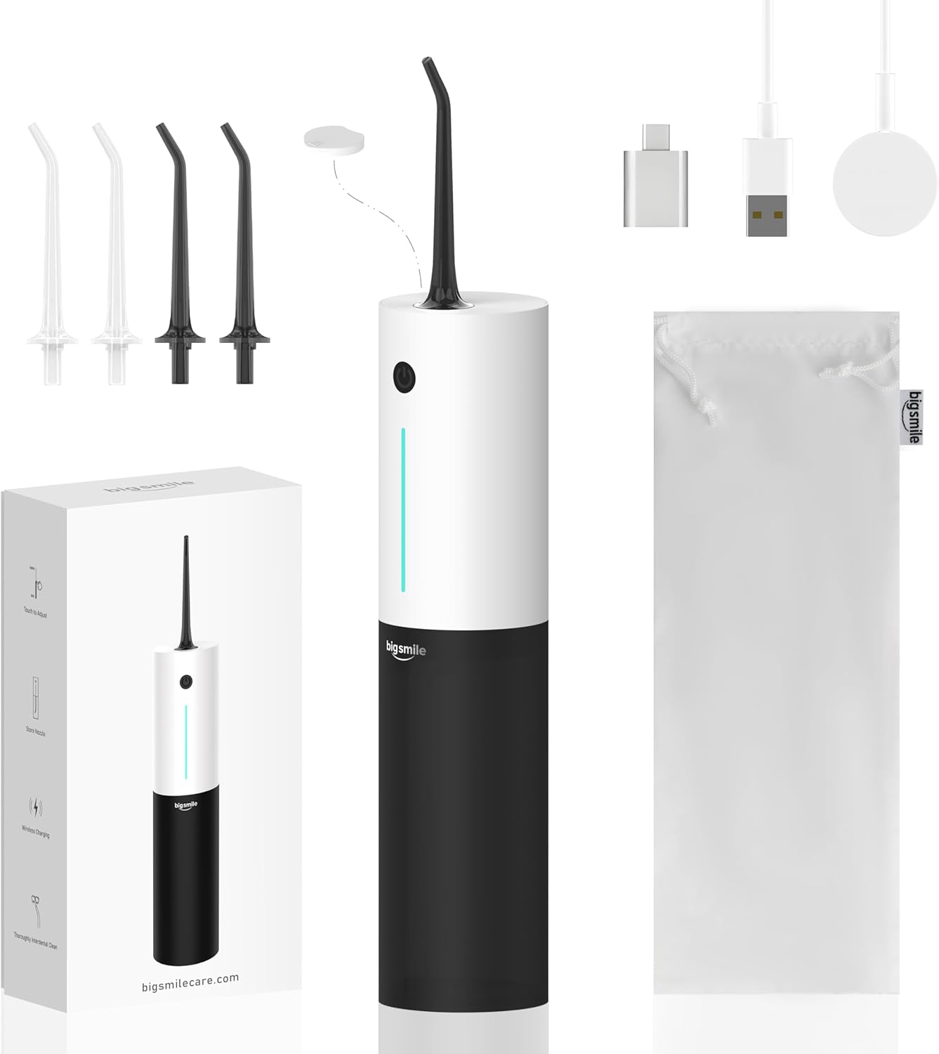 Contents of the Bigsmile Water Flosser box