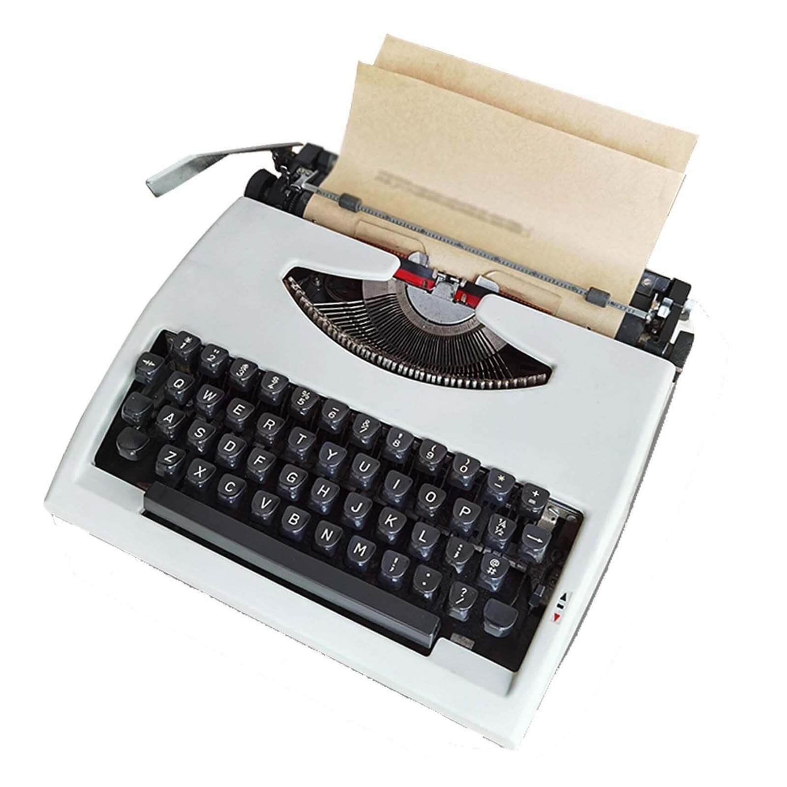 Kreative Retro-Schreibmaschine, mechanisch, Englisch, altmodisch, Nostalgie, tragbares Retro-Handbuch, altmodisches, traditionelles tragbares Handbuch