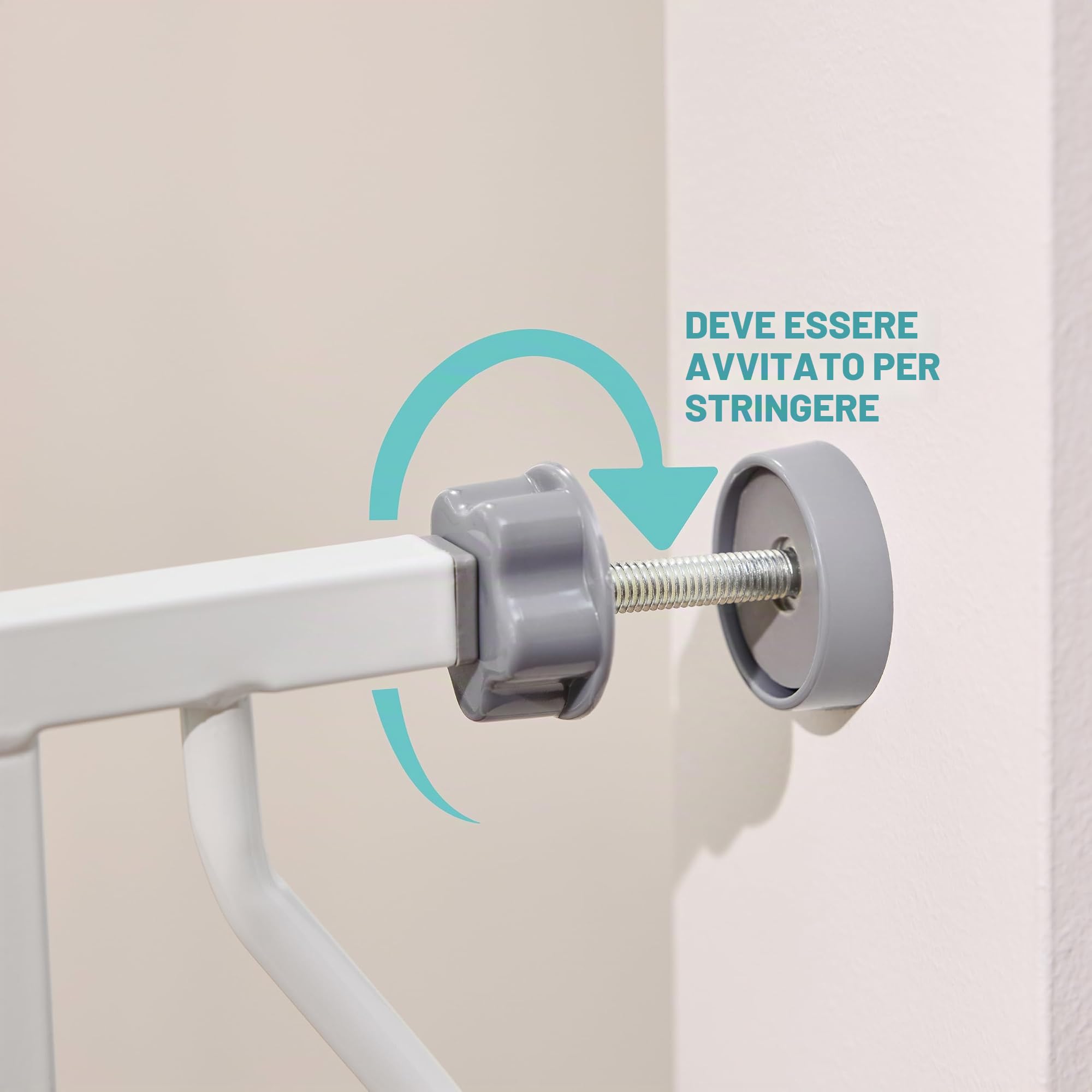 Regalo Cancello Walk Thru Easy Step, bianco, adatto a spazi tra 29" e 37,5" di larghezza e 30" di altezza
