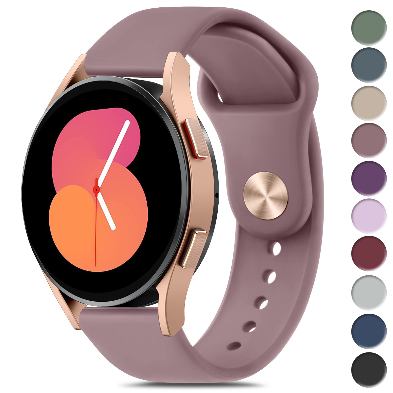 Vanjua Bands Compatible with Samsung Galaxy Watch 5 Band 40mm 44mm, Galaxy Watch 5 Pro Bands 45mm, 20mm Soft Silicone Sport Replacement Strap for Galaxy Watch 5 Band Women Men