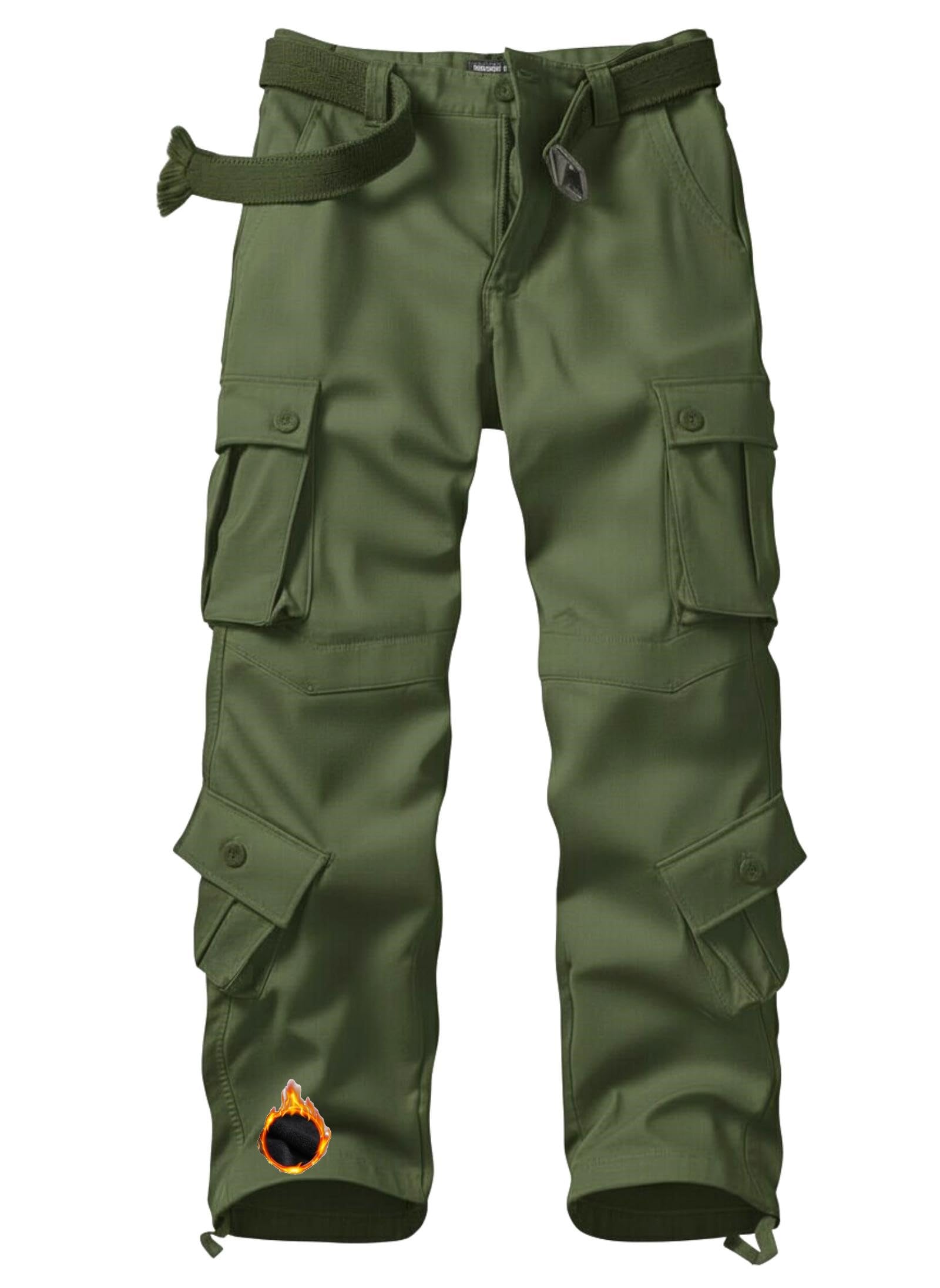 Snapklik.com : Mens Fleece Lined Cargo Pants Winter Camo Tactical Pants ...