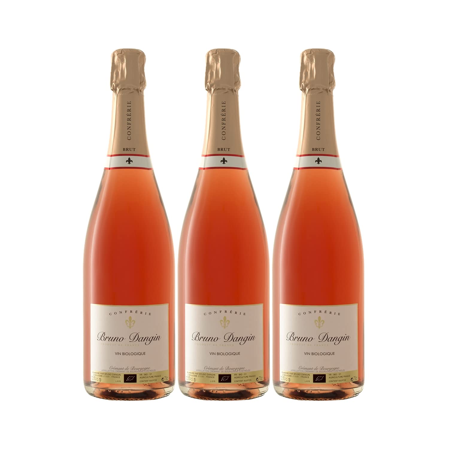 Crémant de Bourgogne Cuvée Rose Brut - Rosé - Bruno Dangin - Vin Rosé de Bourgogne (3x75cl) BIOEffervescent