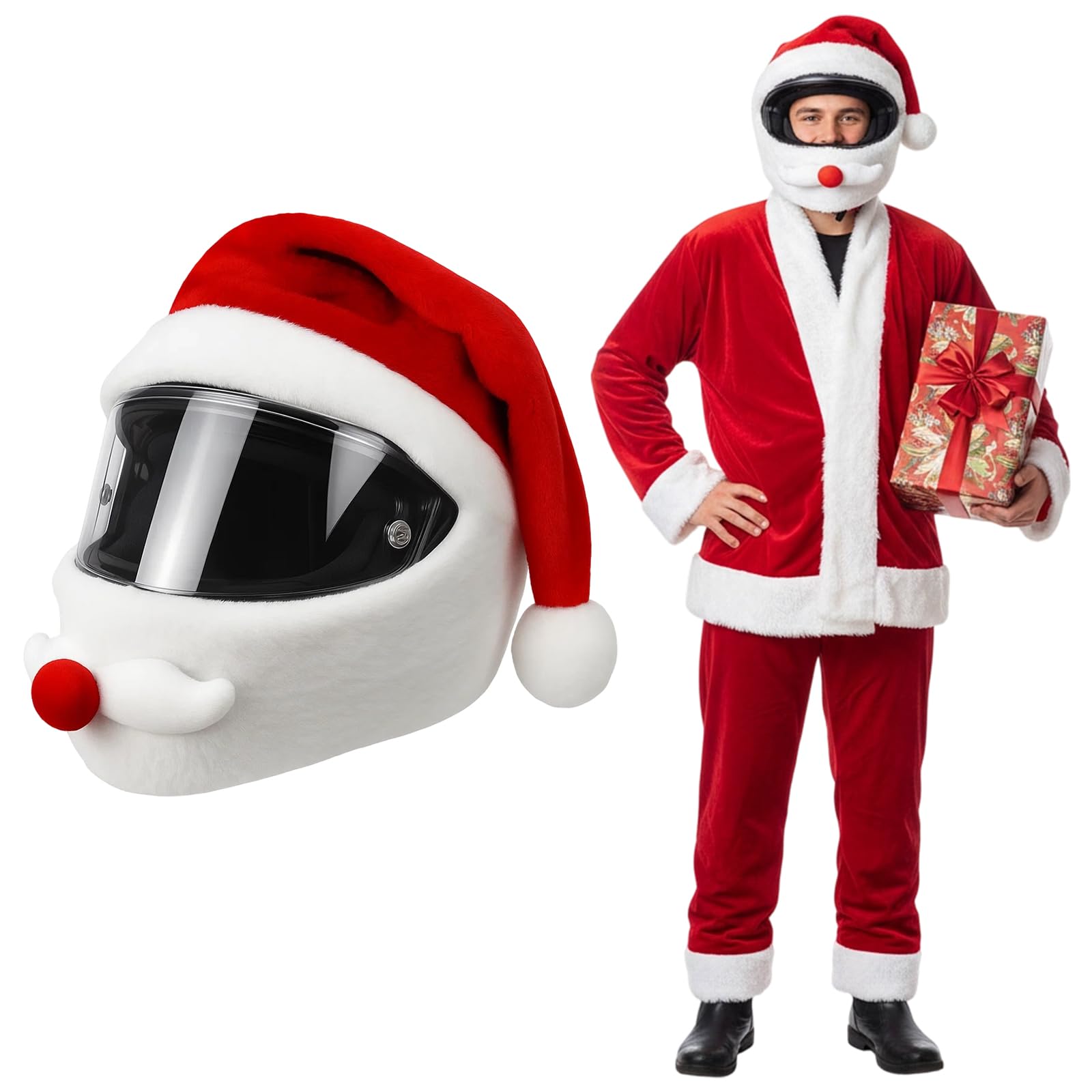 Motorcycle Helmet Cover, Festive Motorbike Helmet Accessory, Durable Bike Cover for Seasonal Decorations, One Size Fits Most