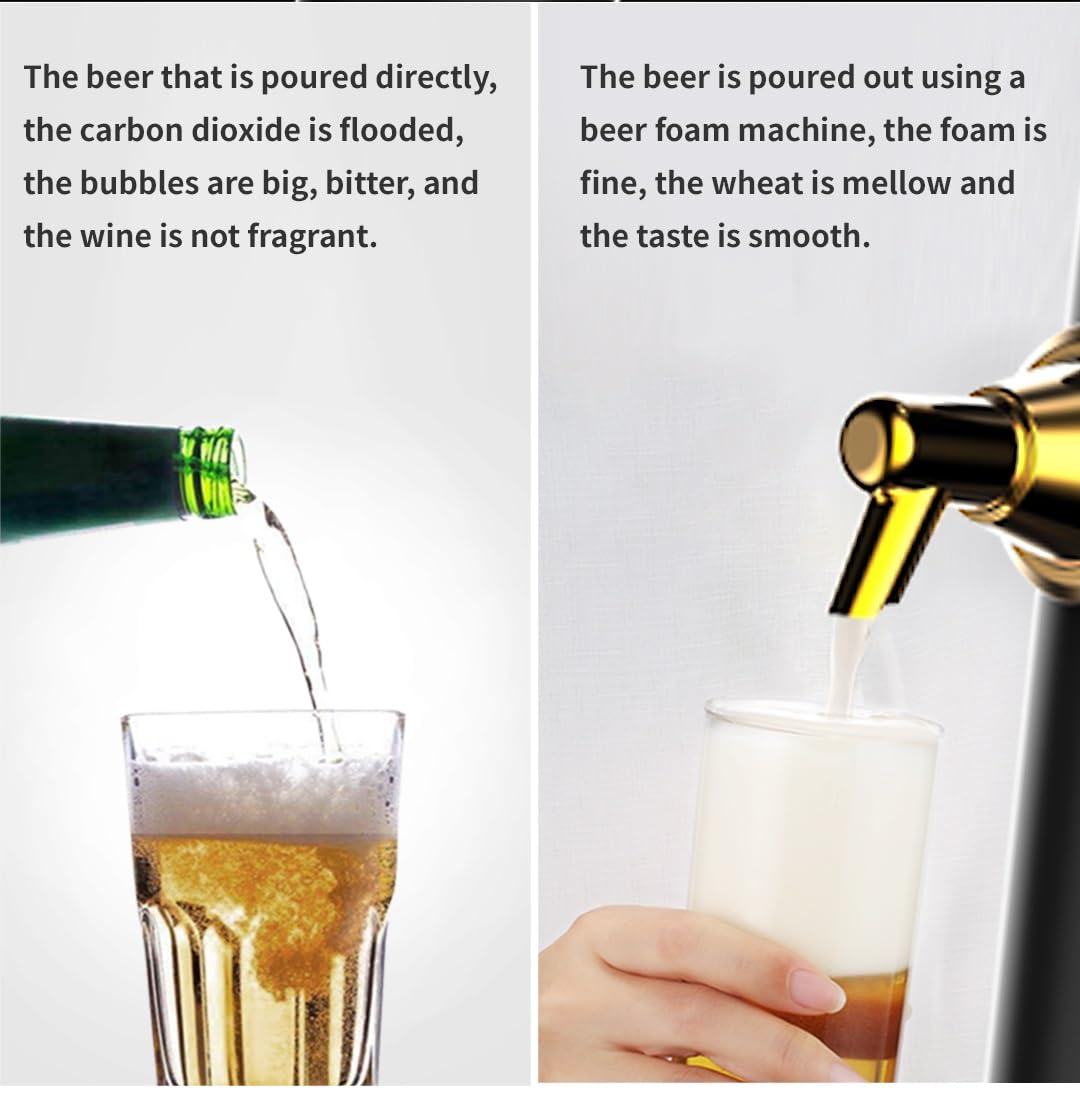 Grifo de cerveza para casa con vibración ultrasónica – Dispensador de cerveza en lata + espumador profesional para bebidas