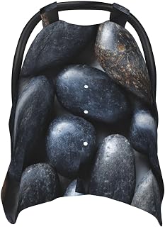 Smooth Polished Black Pebbles Stone Car Seat Covers for Babies, Infant Car Seat Canopy, Mom Nursing Breastfeeding Covers, Warm Carseat Canopy for Newborn