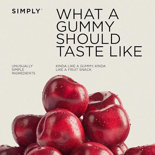 Miniatura 6 de Simply Really Real Gummies  Hechas con fruta real  Bocados de fruta de cereza y manzana  1.8 onzas (paquete de 8)  Sin azúcar de caña + sin gluten +