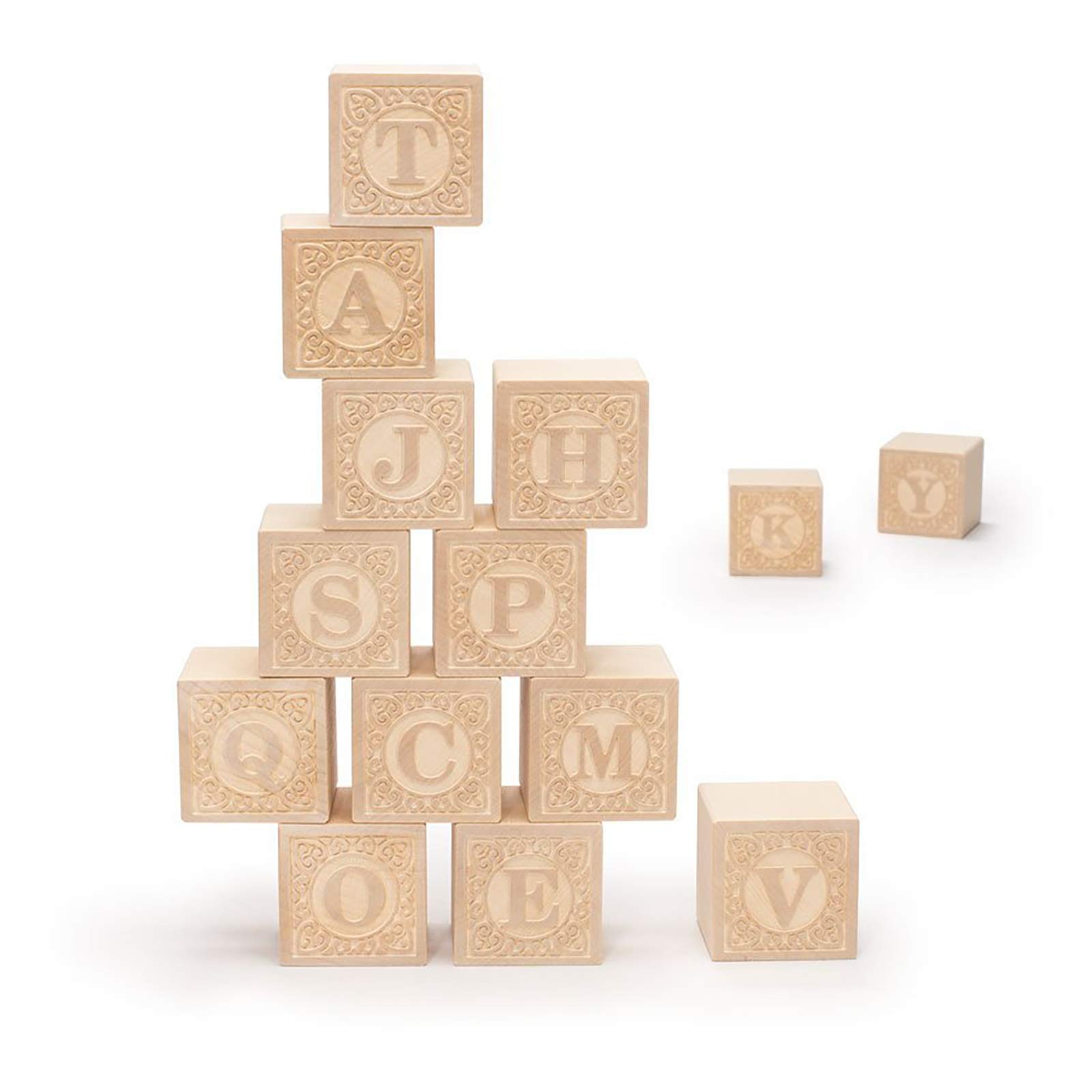 Uncle Goose Uppercase Alphablank Blocks - Made in USA