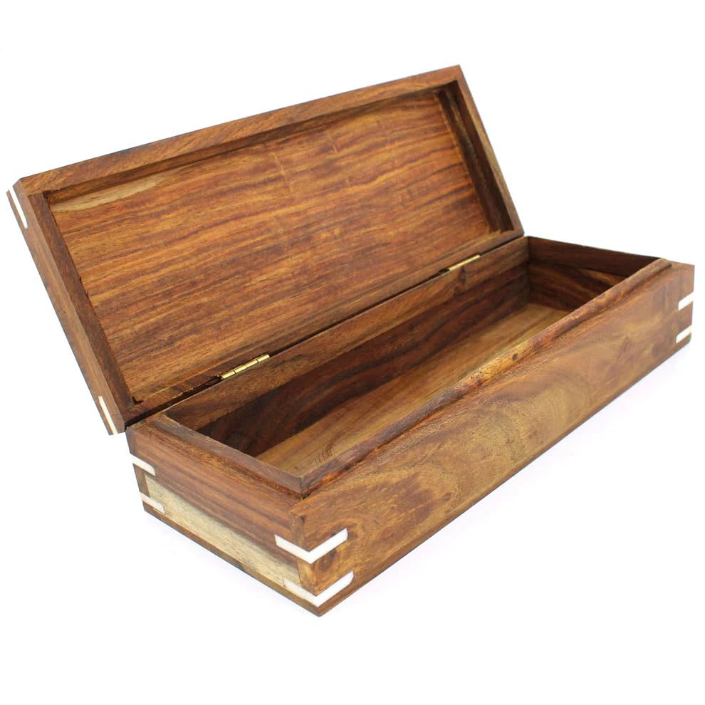 PINDIA Rectangluar Decorative Wooden Storage Organiser (10.1 x 4.1 x 2.5 Inch) Brown-picture-17