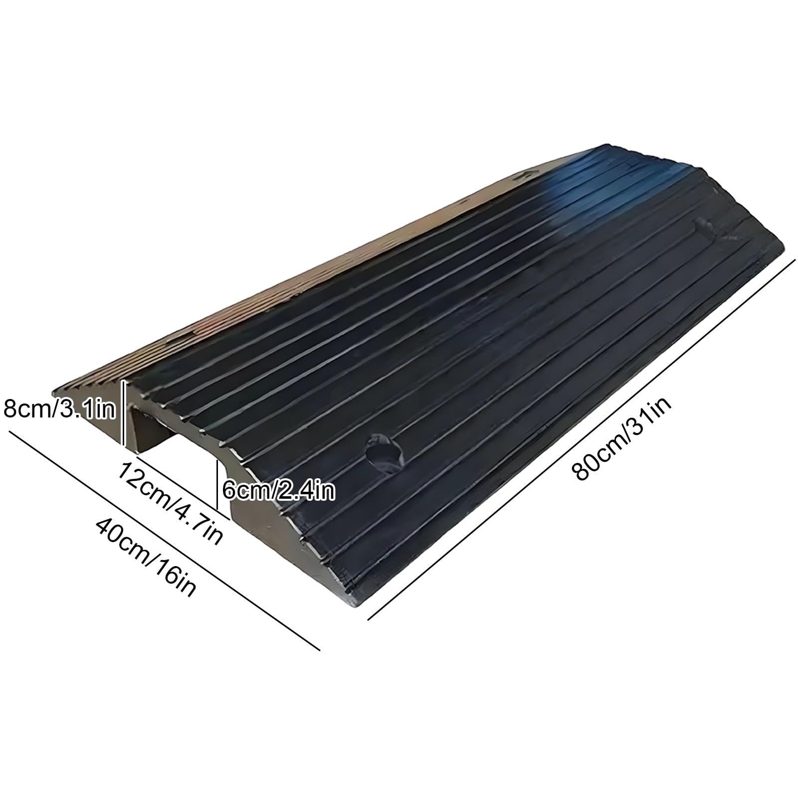 Pasacables Suelo de 1 Canal, Rampa de Protección de Cable de Goma Resistente, Rampa de Umbral para Interiores y Exteriores, Capacidad de Carga de 2 Toneladas