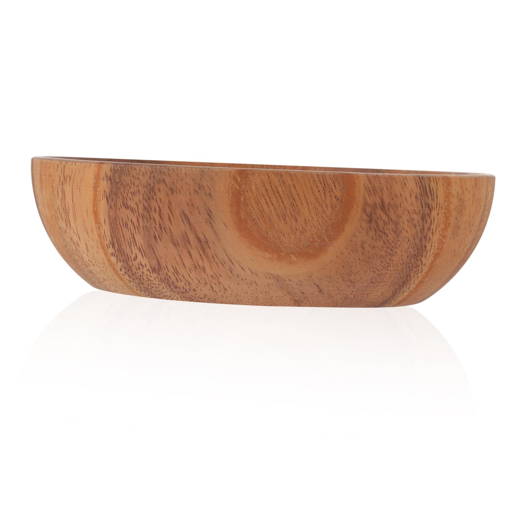 Cabilock 4 Piezas Plato de madera para servir comida ensaladera bandejas de frutas para servir alimento tapa plano tablero redondo madera tablero platos de postre platos caseros