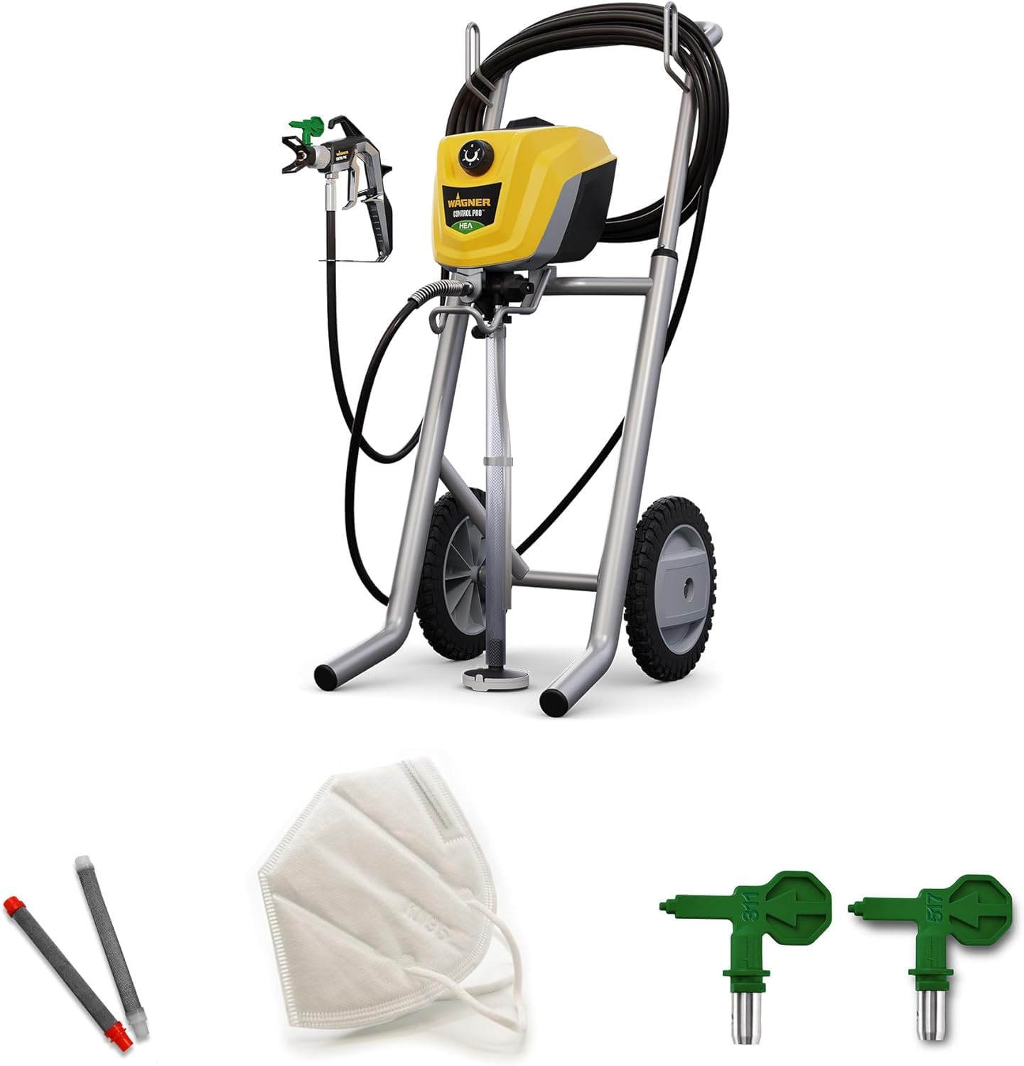 Wagner 2354639 zestaw do czyszczenia pistoletów natryskowych & Wagner Airless Control Pro 350 M System Natryskowy, Czarny/Żółty, ‎51,2 x 81 x 43 cm; 17,07 kg
