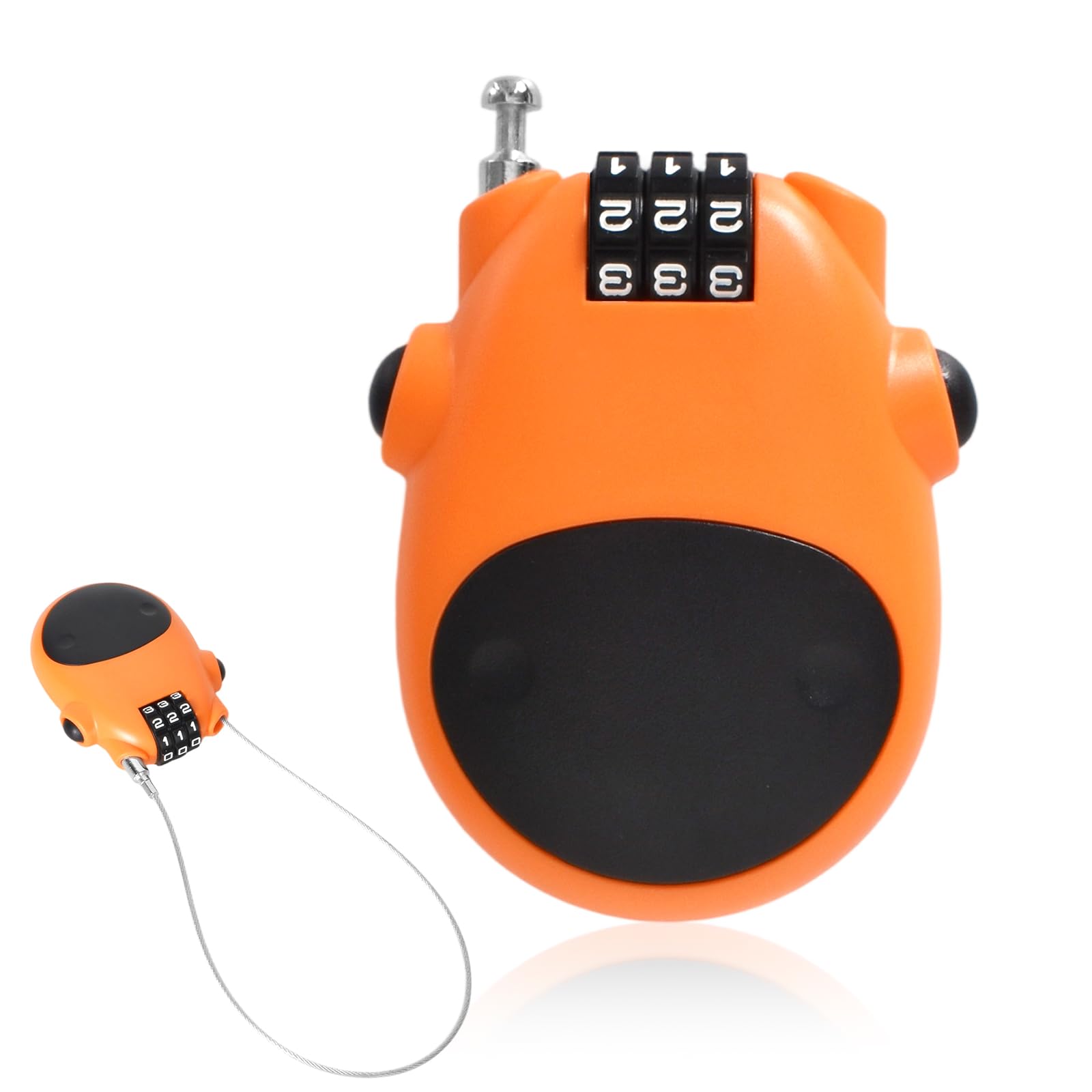 Cable Lock, Security Password Lock for Securing Skis, Helmets, Pushchairs and Luggage, Orange, Various Lengths and Strengths