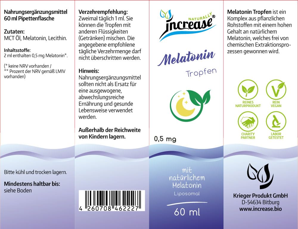 Prendre 3, numéro 2 action gouttes de mélatonine liposomale hautement dosées – 0,5 mg de mélatonine par jour (45 mg en 3 bouteilles) – Huile céto MCT C8 & C10