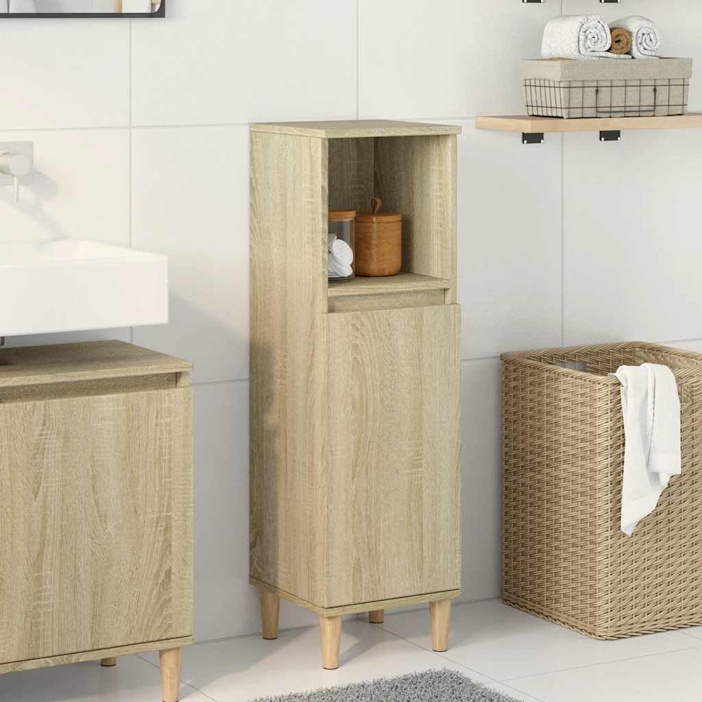 Vidaxl Set Mobili da Bagno 3 pz Rovere Sonoma in Legno Multistrato